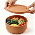 24 fl oz Adult Silicone Reusable Lunch Bento Bowl with Lid, Medium