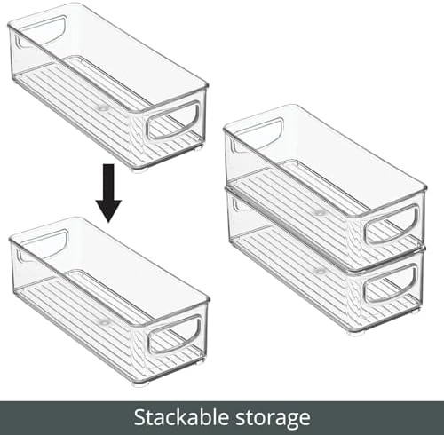 mDesign Small Stackable Pantry Storage Bins, 6 Pack