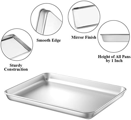Baking Sheet with Rack Set [2 Pans + 2 Racks], Wildone Stainless Steel