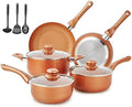 M MELENTA Pots and Pans Set Ultra Nonstick, Pre-Installed 11pcs