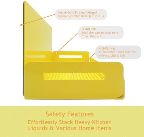 Magnetic Spice Rack for Refrigerator, 6" Deep