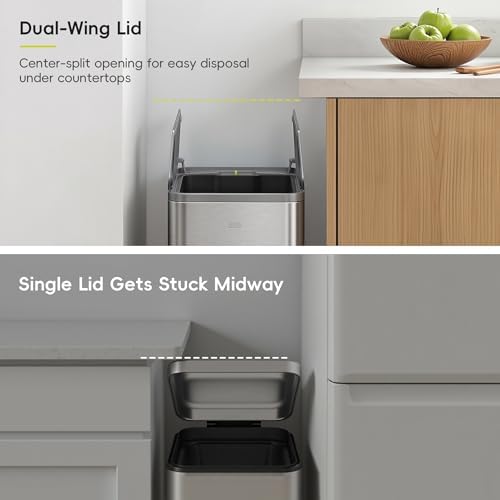 EKO X-Wing Step Trash Can, 50L, Stainless Steel