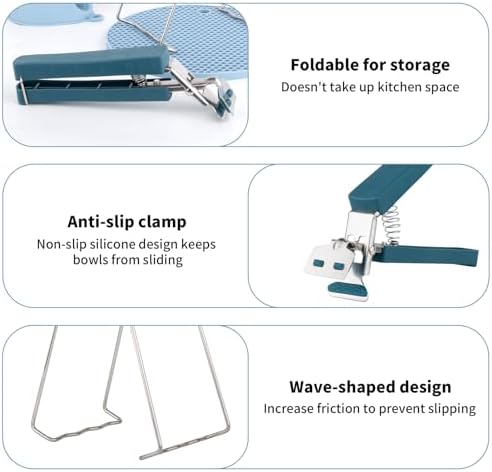 Hot Plate Gripper Set with Silicone Pads, 4-Pack, Navy Blue
