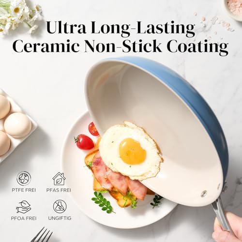 Redchef Nonstick Frying Pan, 9.5" Ceramic Skillet Cooking Fry Pan