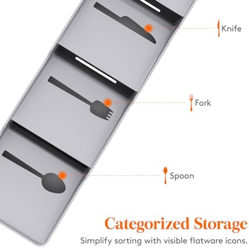 Lifewit Small Flatware Organizer, Compact Silverware Tray