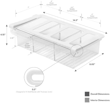 Glad Pull Out Fridge Drawer Organizer - Clip-On Under Shelf
