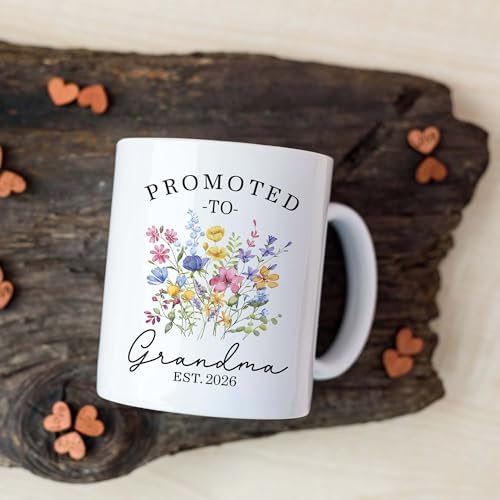 Promoted To Grandparent 2026 Mug Set, Grandmas And Grandpas Gifts