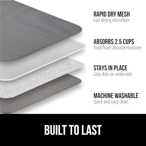 Gorilla Grip Ultra Water Absorbent Microfiber Dish Drying Mat and