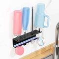 Wall Mounted Water Bottle Drying Rack with Lid & Straw Organizer