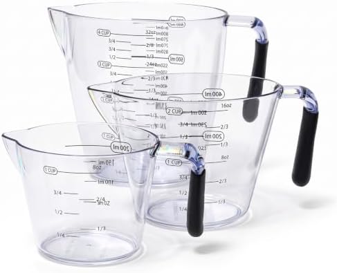 Plastic Measuring Cups Set for Liquids with handles 3 Pcs
