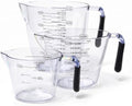 Plastic Measuring Cups Set for Liquids with handles 3 Pcs