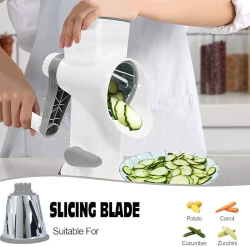 Multifunctional Rotary Cheese Grater with Handle