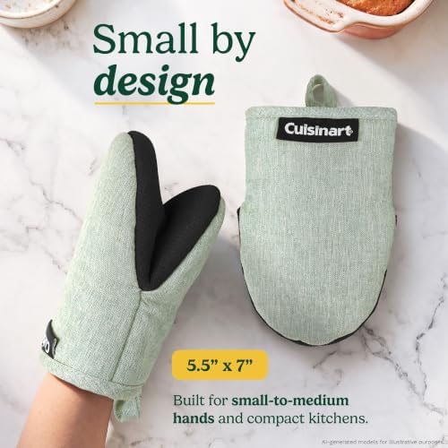 Cuisinart Mini Oven Mitts, 2-Pack, Neoprene Grip, Heat Resistant 350F