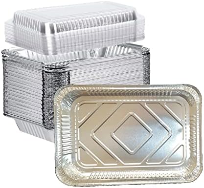 Heavy Duty 4 LB and 12 x 8 x 1.6 Inch Disposable Aluminum Foil Pans