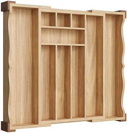 Orimade Oak Expandable Silverware Drawer Organizer, Adjustable Kitchen