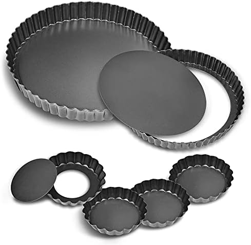 TORASO 11Inch, 9 Inch and 4 Inch Tart Pan with Removable Bottom, 2 Pcs