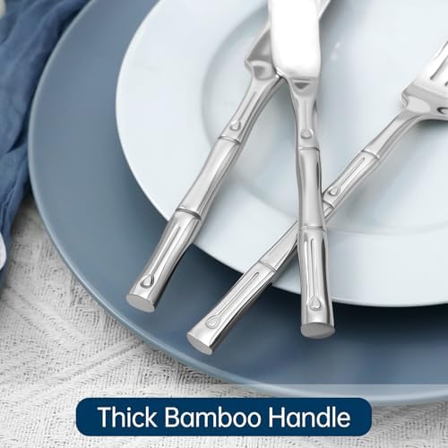 Silverware Set 60-Piece Bamboo Pattern Service for 12