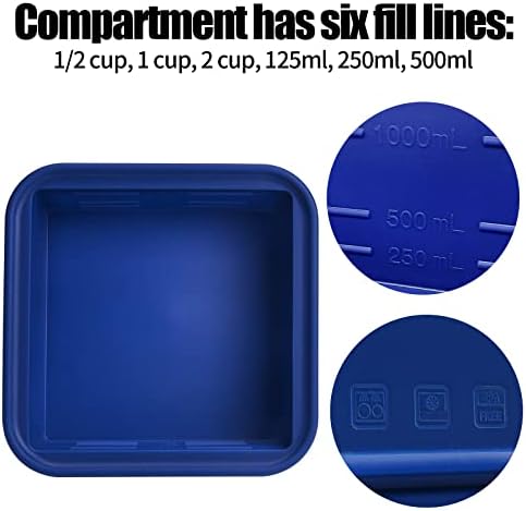 4 Cup Silicone Freezer Molds 2 Pack Soup Cubes Freezer Trays with Lid