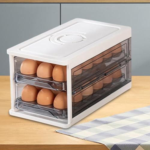 Egg Holder for Fridge 2 Layer 36 Egg Tray Drawer Type Storage Bin for