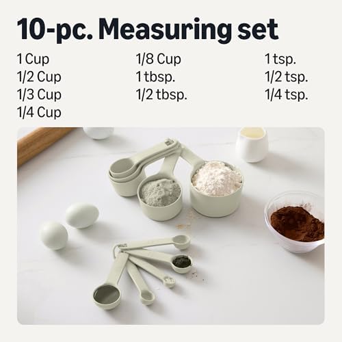 Amazon Basics Measuring Cups and Spoons, 10-Piece Set, Food-Grade