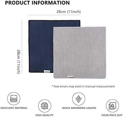 MHW-3BOMBER Barista Towels, 4 Pack, 11" Microfiber