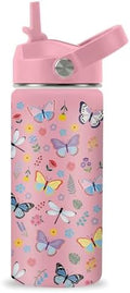 Hiboss Butterfly Gifts for Girls, 16oz Pink Butterfly Water Bottle