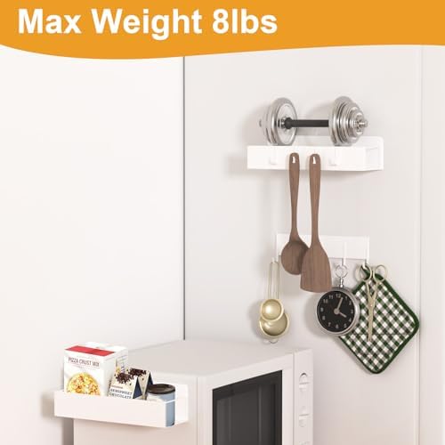 4 Pack Magnetic Spice Rack for Refrigerator, White