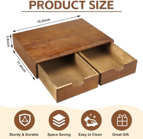 Novabright Wood Tea Bag Organizer Coffee Pods and Tea Storage Box