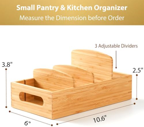 Umilife Small Bamboo Seasoning Packet & Tumbler Lid Organizer in
