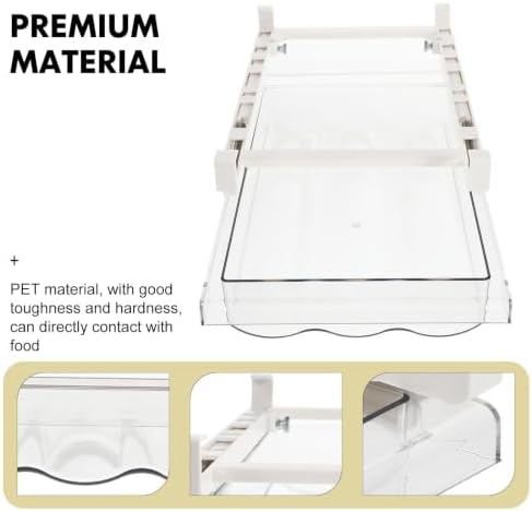 Large Capacity Drawer Style Egg Holder with Stackable PET Grid