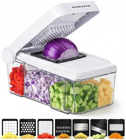 OVENTE 7-in-1 Vegetable Chopper and Mandoline Slicer