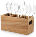 VIVIRBIEN Acacia Silverware Holder, 3 Compartments