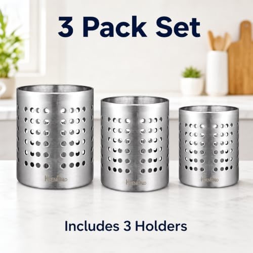 KSENDALO 3-Pack Stainless Steel Utensil Drying Holders