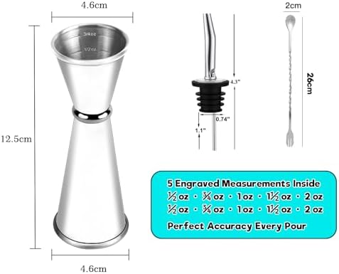 Double Cocktail Jigger Bartending Set Japanese Premium 304 Stainless