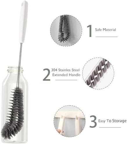 2-Pack 16 inches Long Handle Bottle Cleaning Brushes - Ideal for