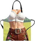 ANNA QUEEN Funny Apron for Women Men with Pockets, Adjustable Kitchen