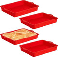 Geetery Set of 4 Silicone Square Cake Pan Silicone Brownie Pan
