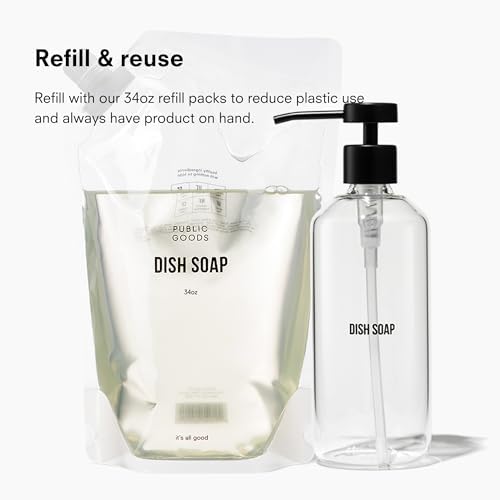 Public Goods Glass Dish Soap Dispenser, 16 Oz