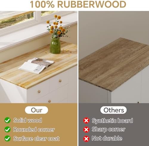 Rubberwood Butcher Block Countertop, 48"x30"