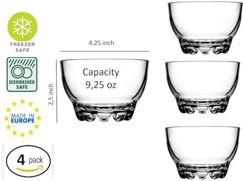 BOHEM'S Clear Glass Bowls Set for Kitchen, Small Serving Bowls for
