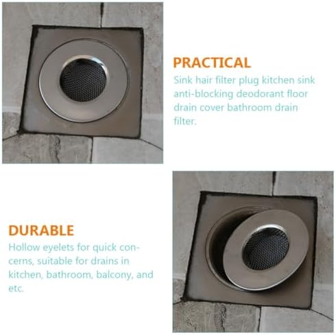 3pcs Stainless Steel Sink Strainer Filter Cover for Kitchen Bathroom
