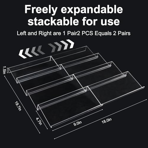 Expandable Acrylic Spice Drawer Organizer – 4-Tier Clear Seasoning