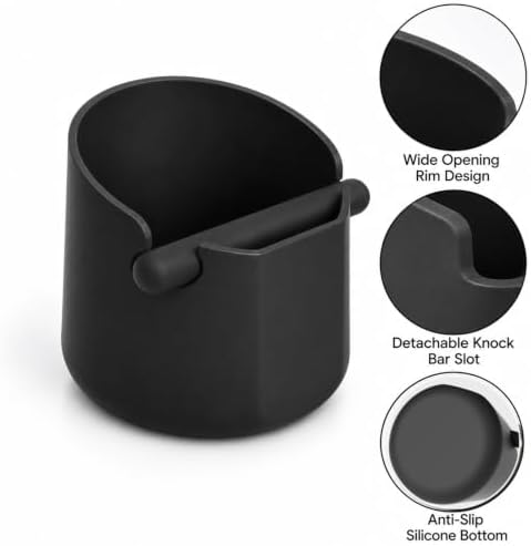 Espresso Knock Box, Large Coffee Knock Box, Silicone Espresso Knock