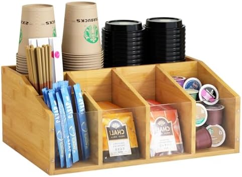 Coffee Station Condiment Organizer, Removable Dividers