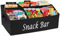 Countertop Fabric Snack Organizer, 6 Compartments, Black