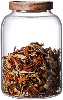 Large Glass Jars with Airtight Wooden Lid, Food Storage Glass