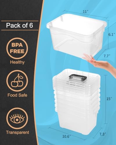 EOENVIVS Plastic Storage Bins with Lids, 6 Packs, 7 Quart