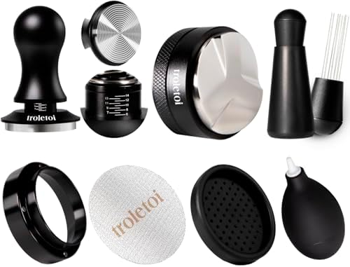 7 PCS Espresso Accessories Kit: 53.3mm Espresso Tamper, Coffee