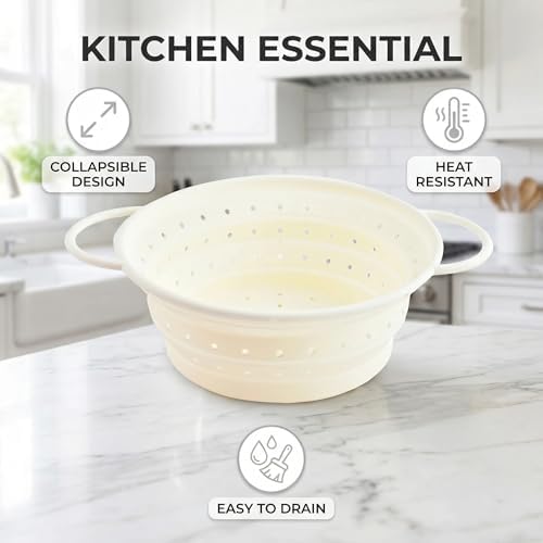 Collapsible Silicone Colander Strainer, Kitchen Drainer