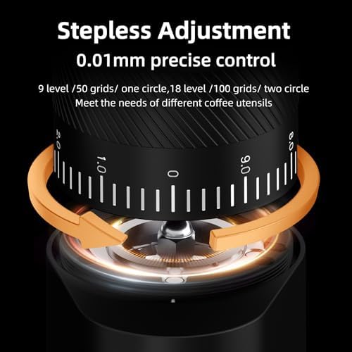 Electric Espresso Burr Coffee Grinder, One-Touch